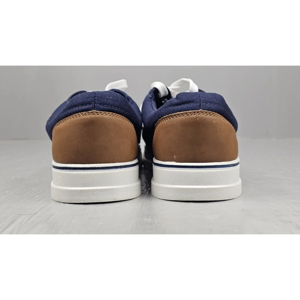 Chaps CHACE Sneakers Mens 10.5 Navy Blue Canvas Lace-Up Casual Preppy‎ Shoes